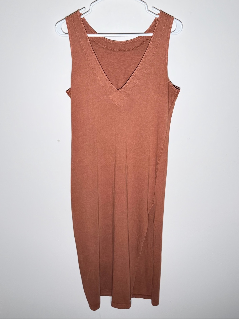 l*space Sleeveless Midi Dress in Rust Brown S/P Small Petite 100% Cotton - Picture 3 of 7